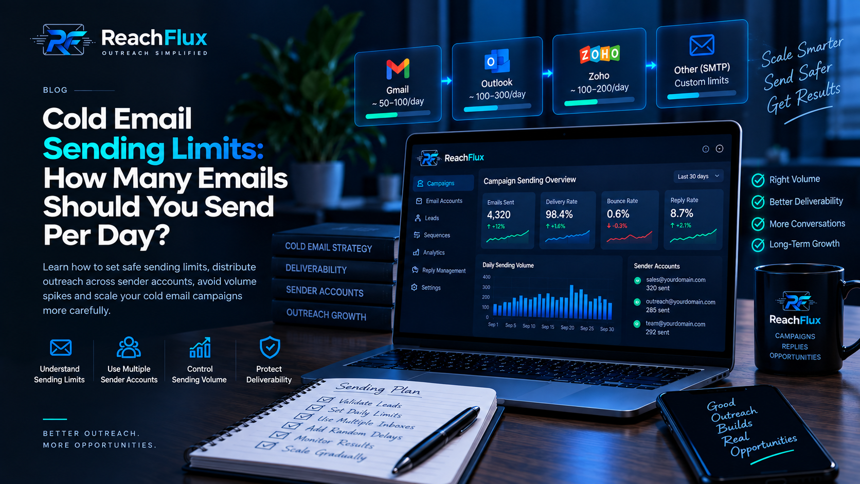 Cold email sending limits and daily mailbox capacity planning for controlled outbound campaigns