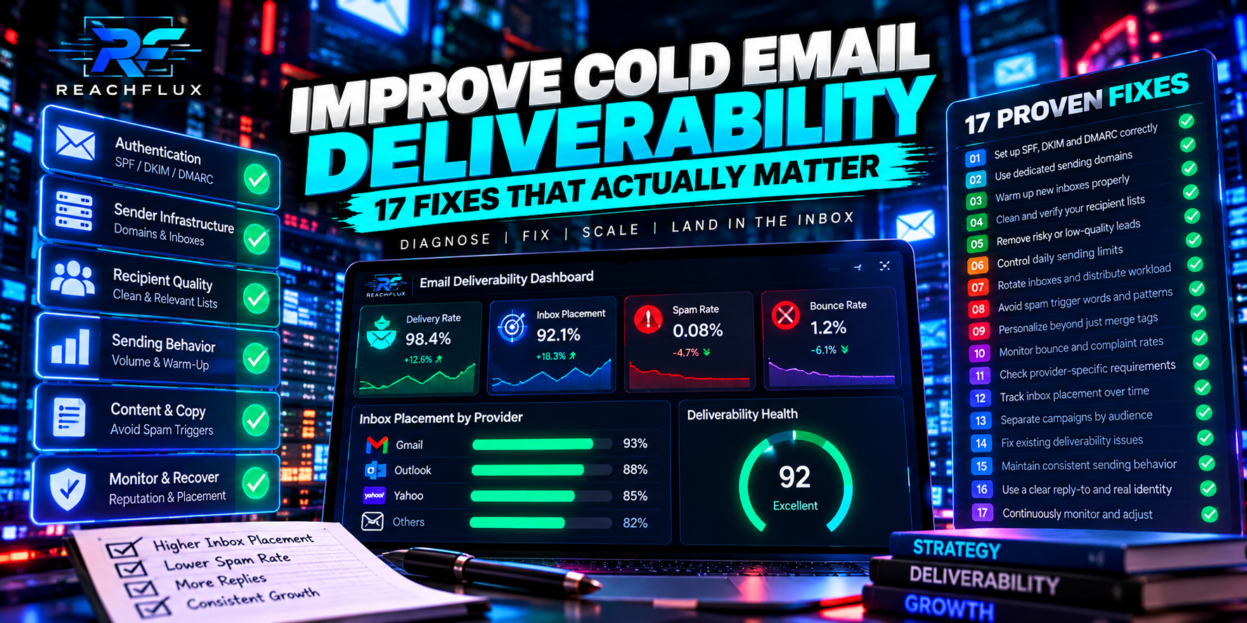 How to improve cold email deliverability with authentication reputation recipient quality sending behavior and infrastructure diagnostics